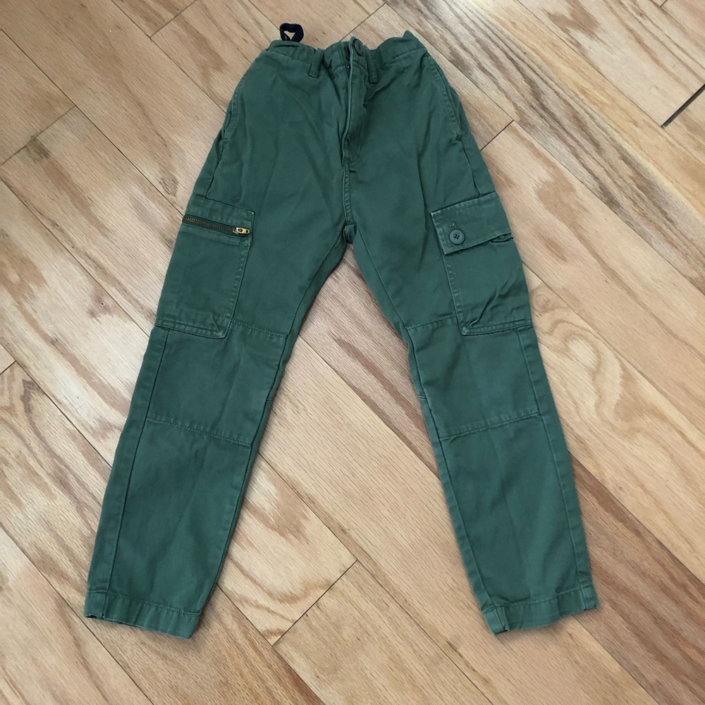 Crewcuts 100% cotton olive green cargo pants size 7
